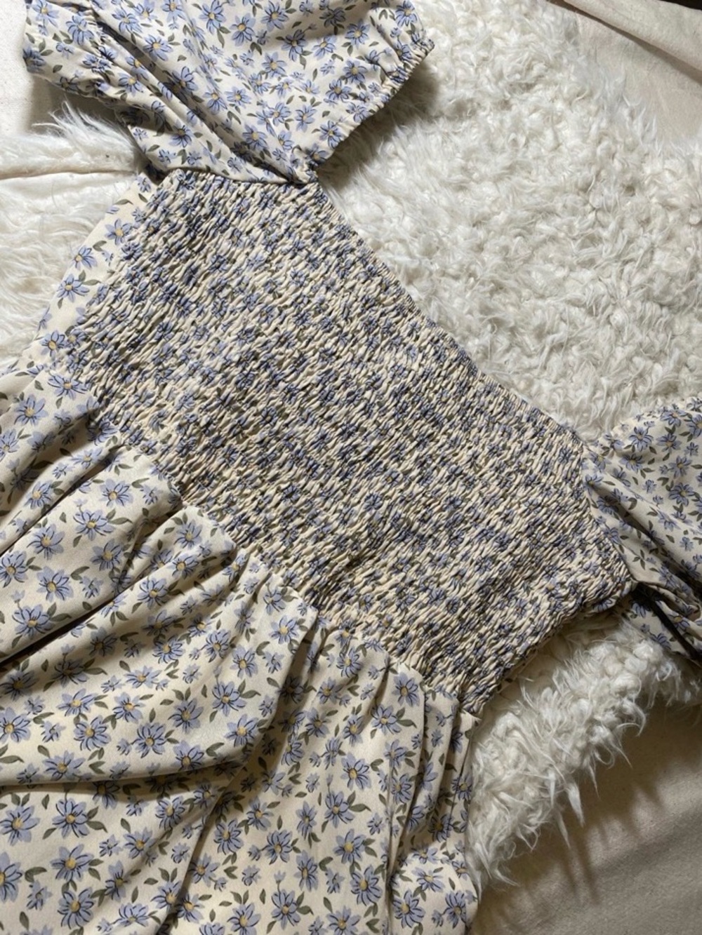 Better Be Cream Floral Lace-Up Square-Neck Mini Dress - Picture 9 of 9